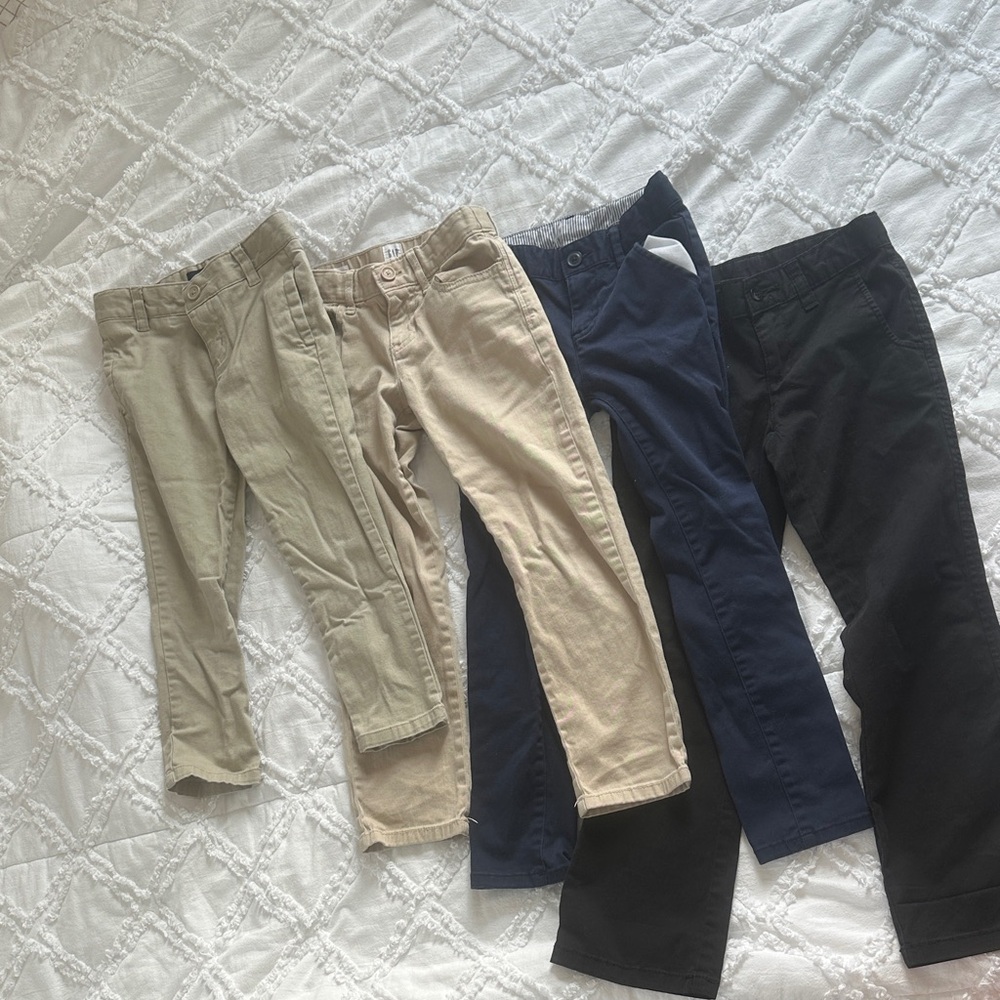 Kids Girls Uniform Pants Set - Beige, Navy, Black